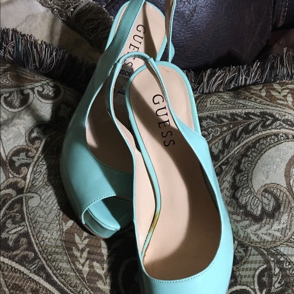 GORGEOUS MINT GREEN PEEP TOE SLING BACK HIGH HEEL SHOE PUMP FABULOUS FUN - Picture 5 of 11